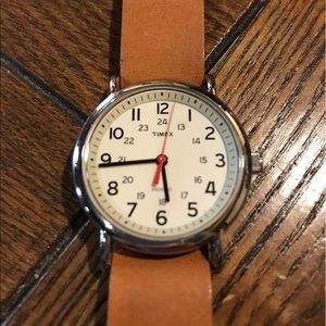 Timex Weekender T2N654 Watch w/Leather Strap